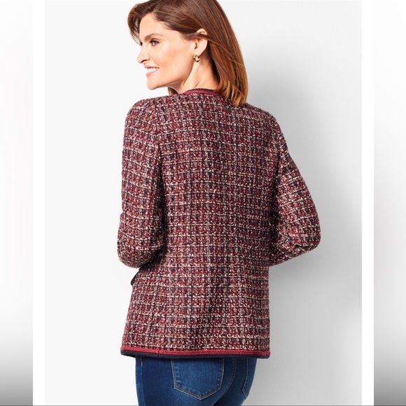 Talbots Navy and Red Tweed Blazer Coat - EUC - Size 8 - Picture 2 of 7